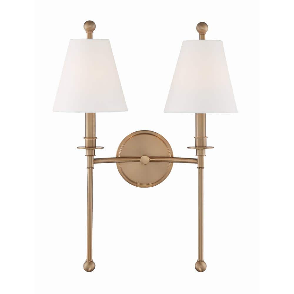 Riverdale 15 in. 2-Light Aged Brass Wall Sconce price history on PriceWatchPro