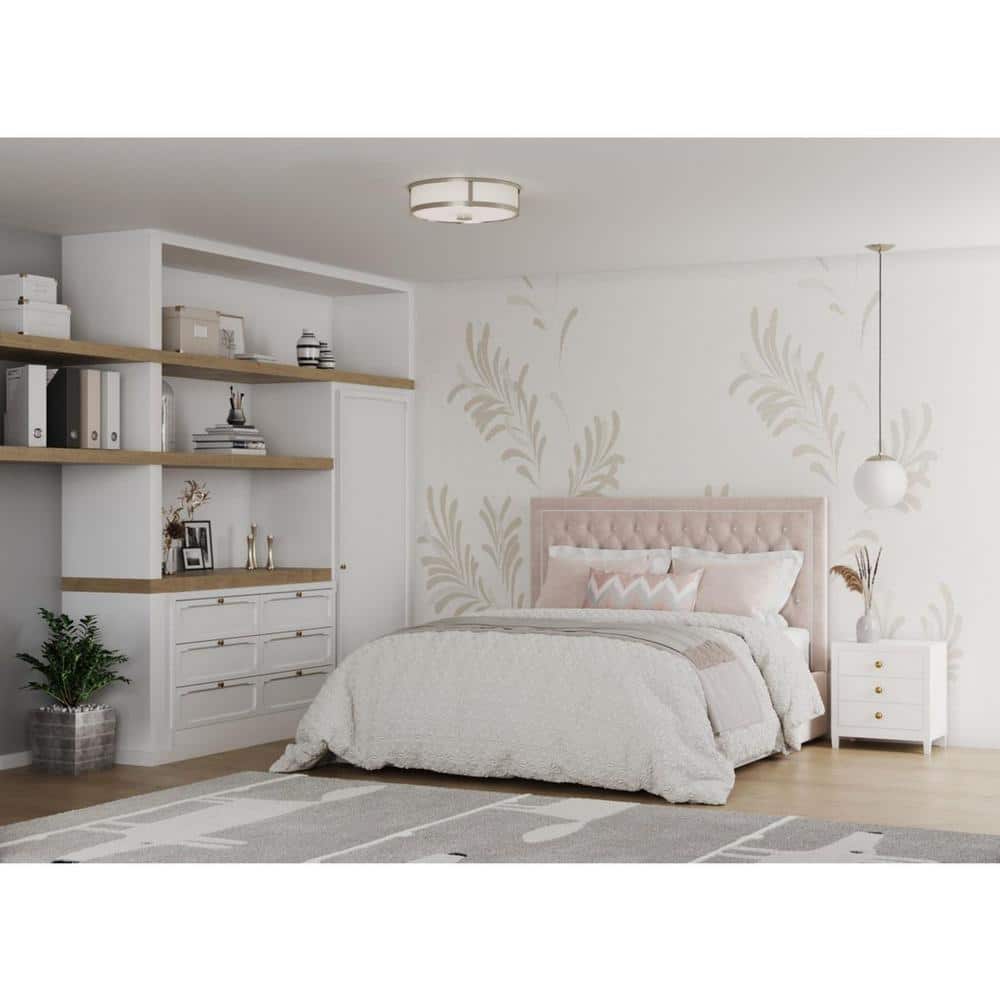 Gilliam 16" Brushed Nickel and Glass 3-Light Flush Mount