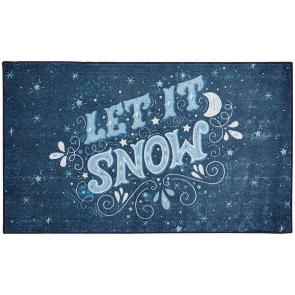 Mohawk Home Let It Snow Navy 2 ft. 6 in. x 4 ft. 2 in. Machine Washable Holiday Area Rug