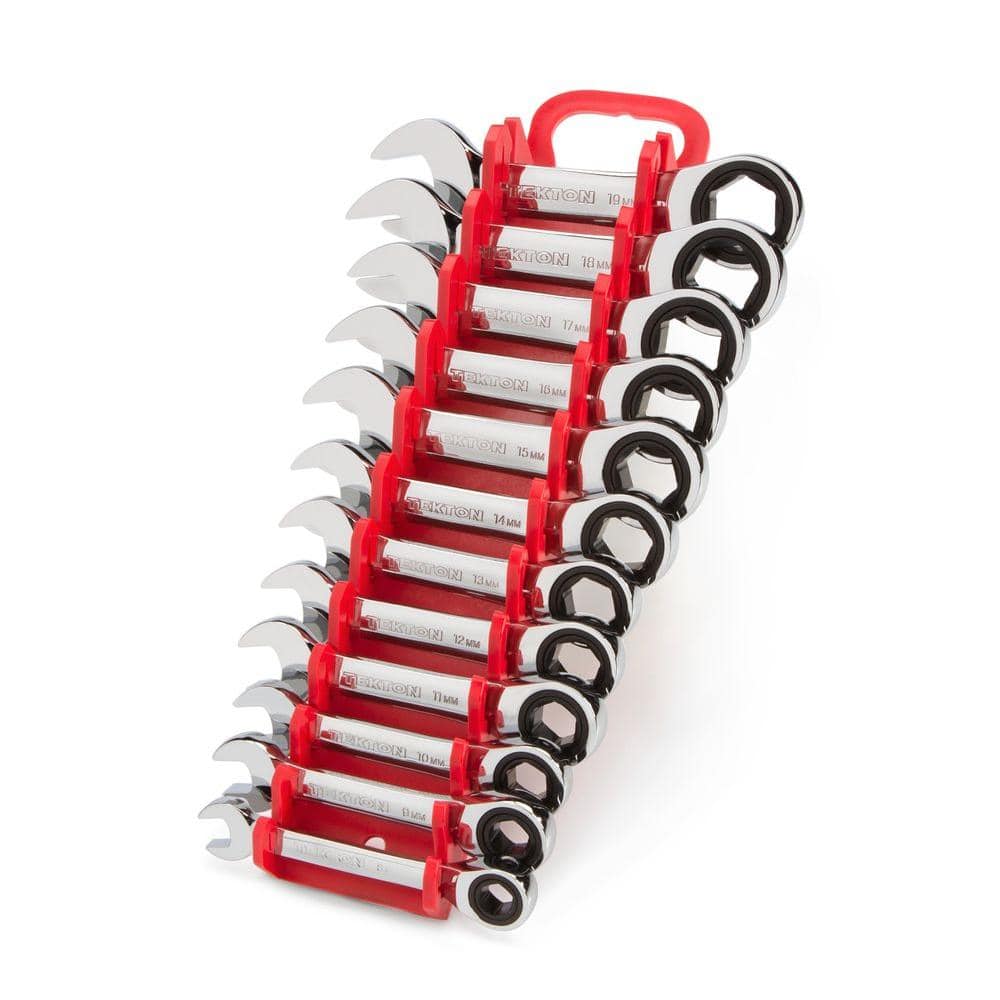TEKTON 819 mm Stubby Ratcheting Combination Wrench Set (12Piece