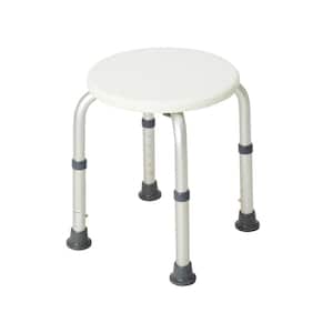 BactiX 12-1/2 in. D x 12-1/2 in. W Aluminum Adjustable Shower Seat in White