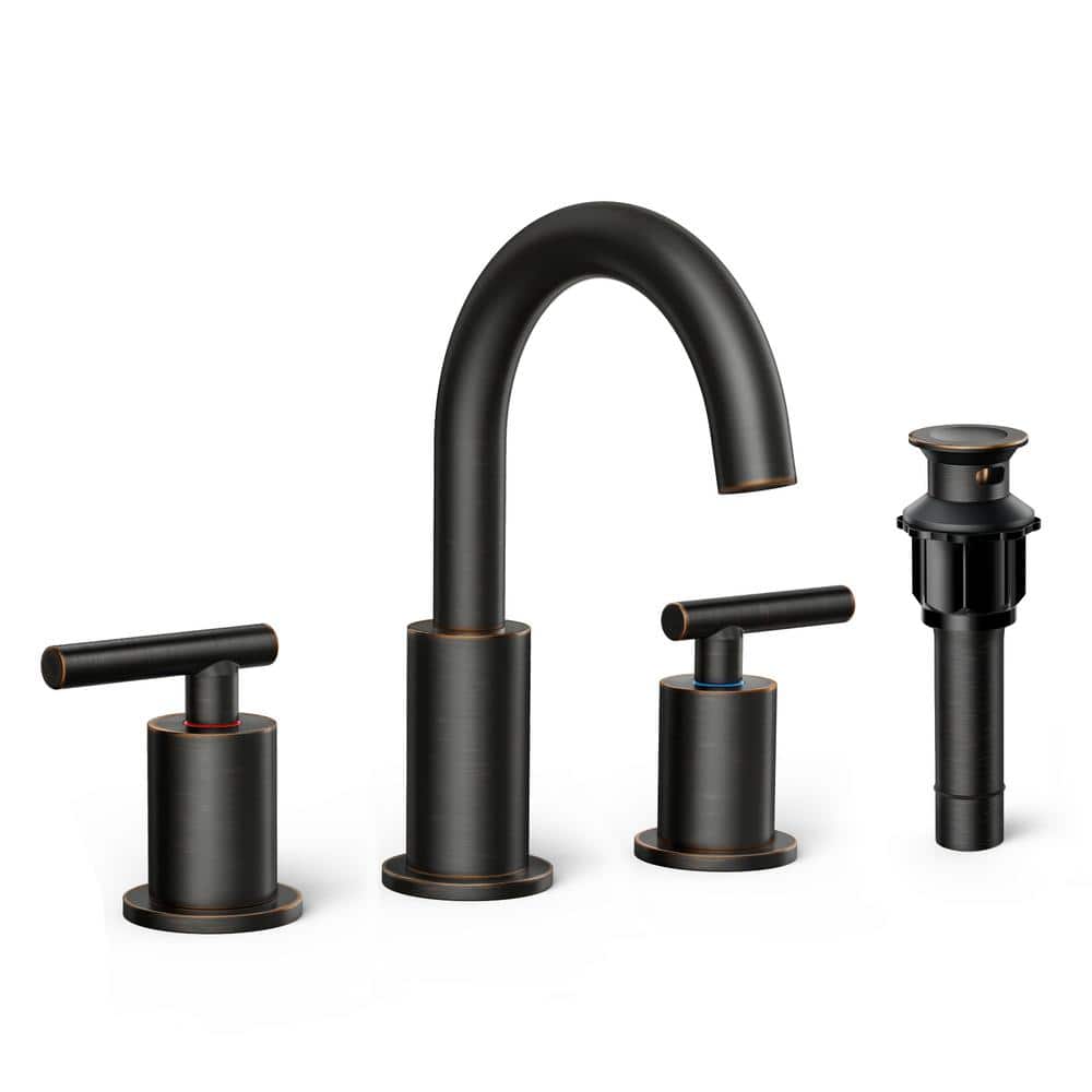 8 in. Widespread Double Handle Bathroom Faucet with Ceramic Disc Valve in O