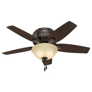 Newsome 42 in. Indoor Low Profile Premier Bronze Ceiling Fan with Light Kit