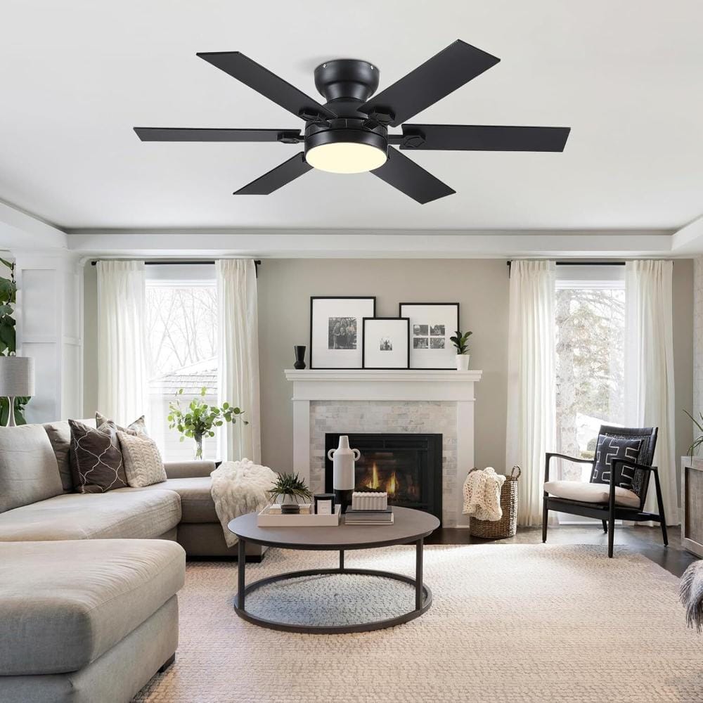 Modern 46-inch Black Ceiling Fan with Light and Remote,Quiet DC Motor, Dimmable for Living Room Bedroom. price history on PriceWatchPro