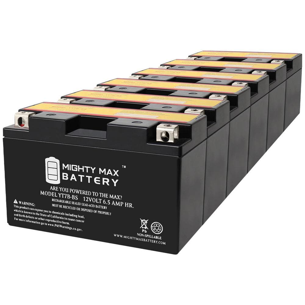 MIGHTY MAX BATTERY YT7B-BS -12 Volt 6.5 AH, 110 CCA, Rechargeable ...