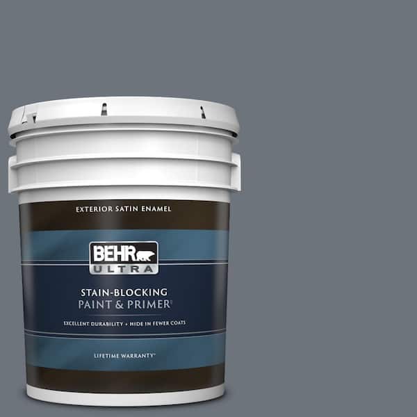 BEHR ULTRA 5 gal. #750F-5 Silver Hill Satin Enamel Exterior Paint & Primer