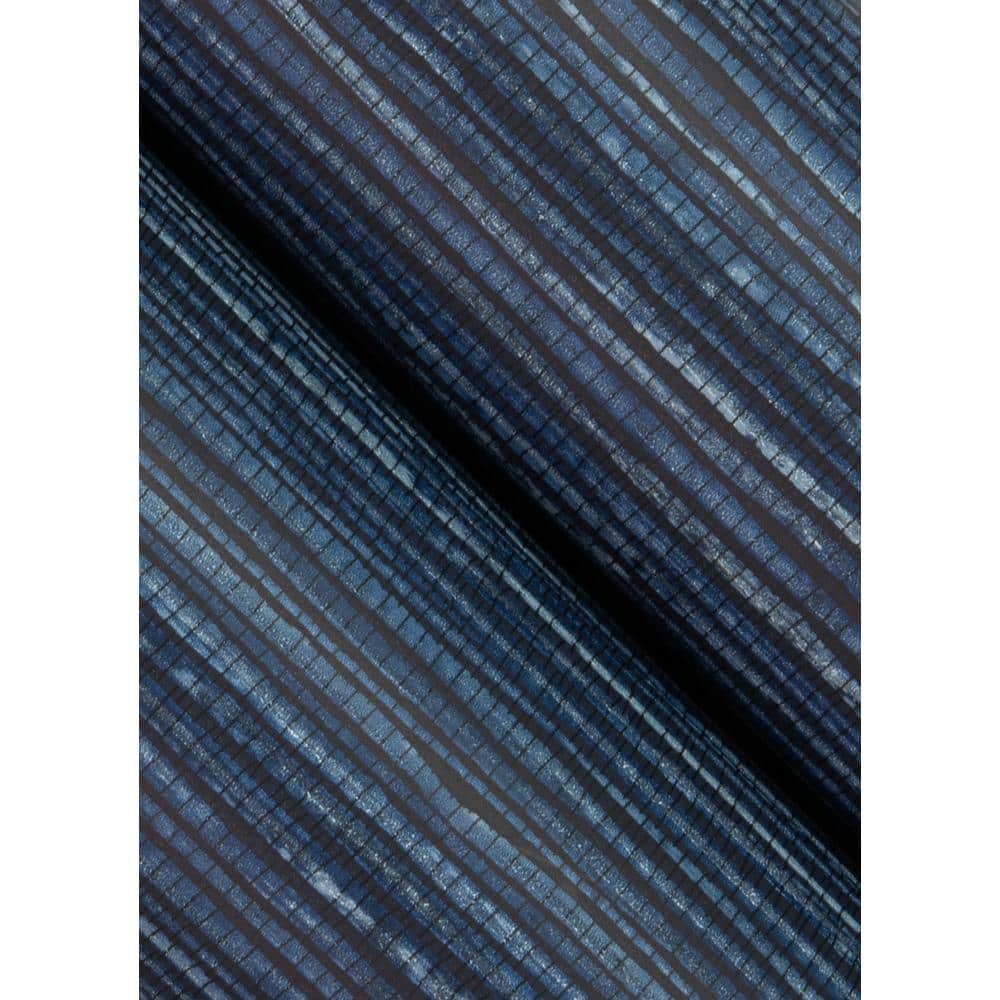 Indigo Faux Grasscloth 3D Non-Woven Wallpaper