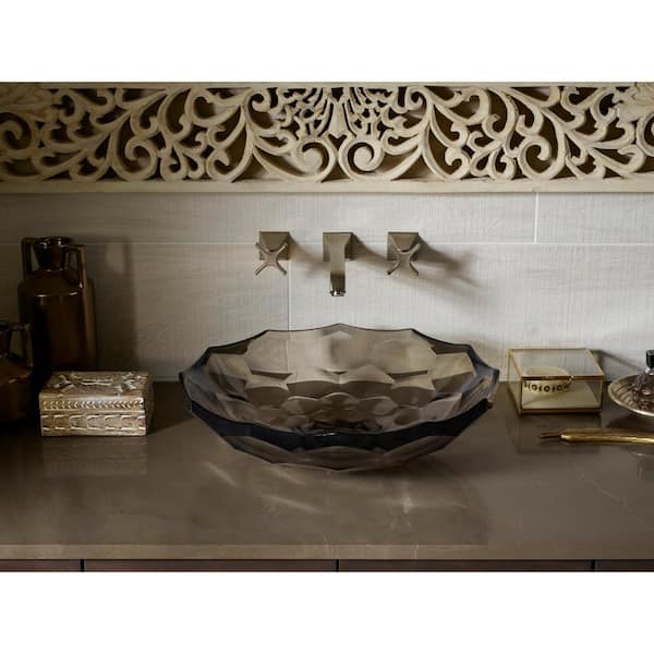 KOHLER Briolette Glass Vessel Sink in Ice KOHLER Briolette Glass Vessel Sink in Ice