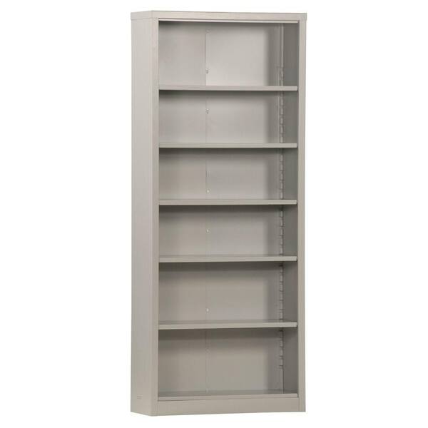 Sandusky 84 in. Dove Gray Metal 6-shelf Standard Bookcase with Adjustable Shelves