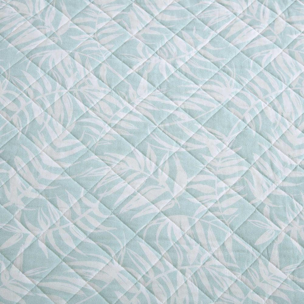 King Size Blue Cotton Reversible Quilt Set with Shams