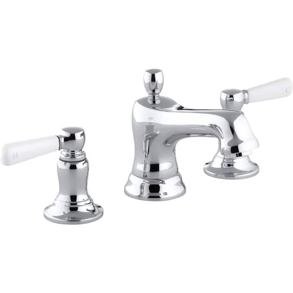 KOHLER Bancroft 8 in. Widespread 2-Handle Low-Arc Water-Saving Bathroom Faucet in Polished Chrome