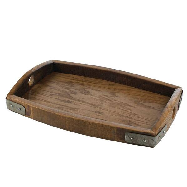 Wine Enthusiast Reclaimed Barrel Stave Serving Tray