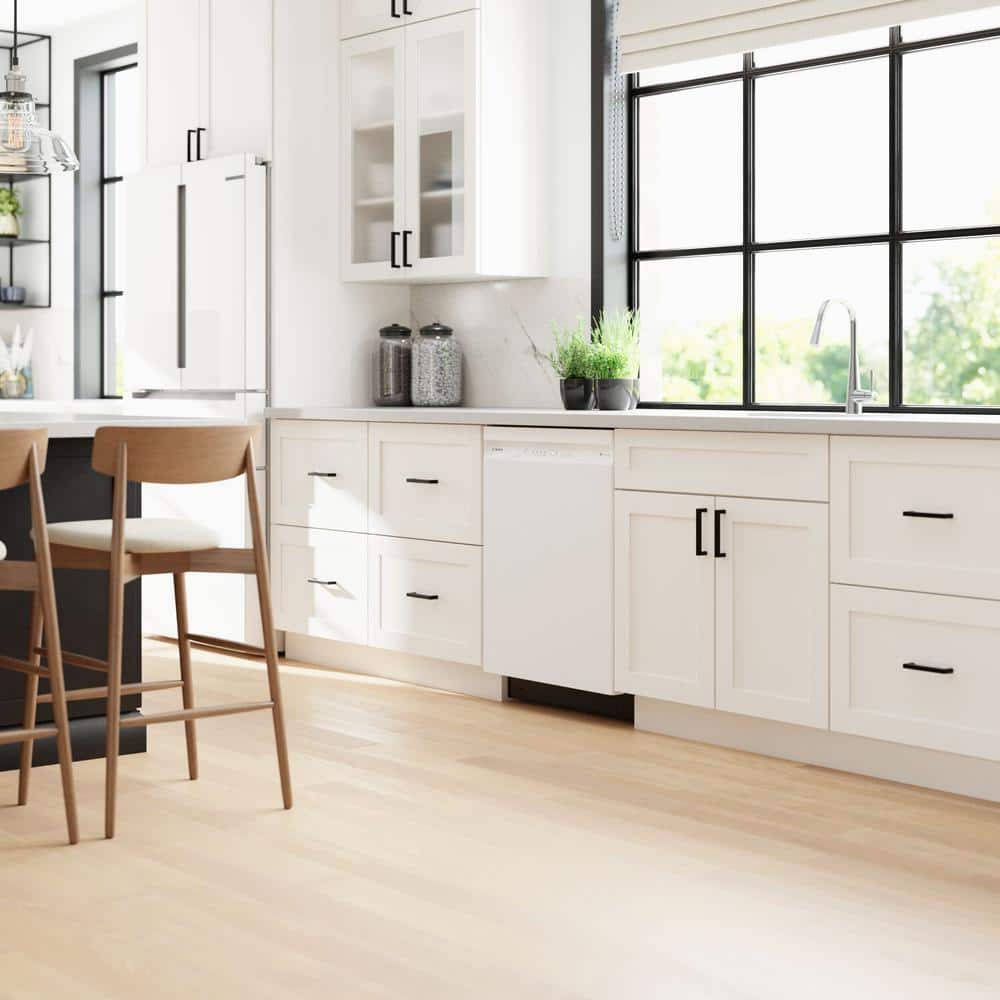 24" White Built-In Dishwasher with Stainless Steel Tub