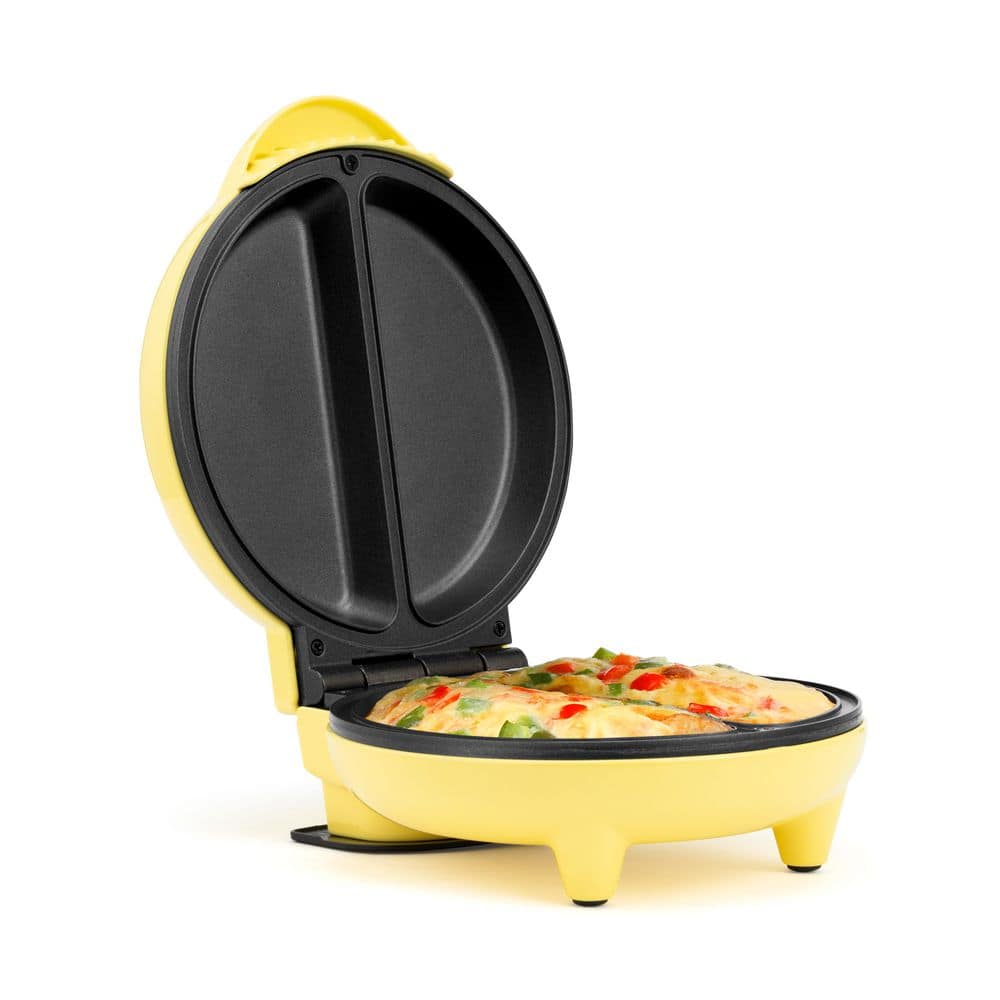 MyMini 2-Section Egg Cooker, Mini Omelette Maker Kitchen Grill, Yellow and  Steel