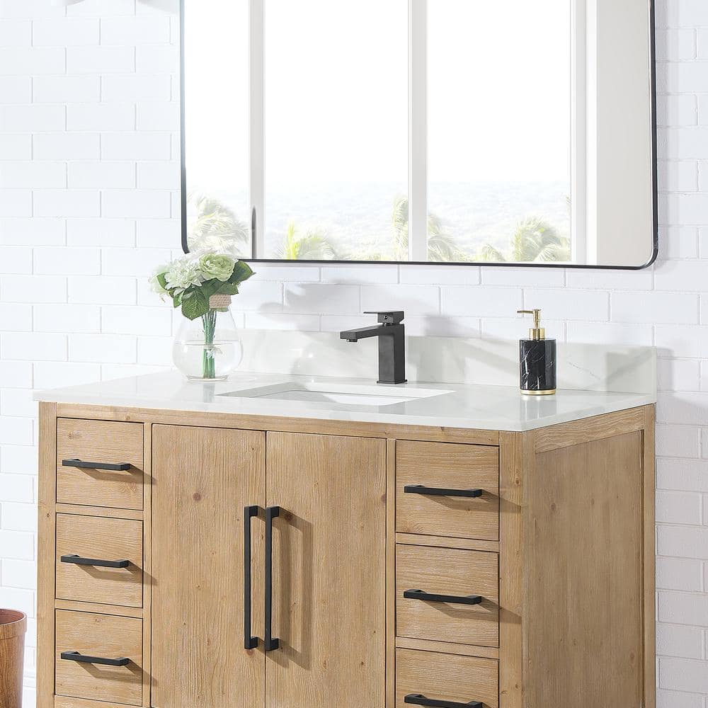 Arbios 48" Calacatta White Quartz Vanity Top with Sink