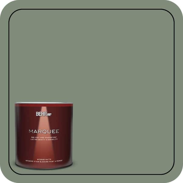 BEHR MARQUEE 1 qt. #450F-5 Amazon Moss Matte Interior Paint & Primer