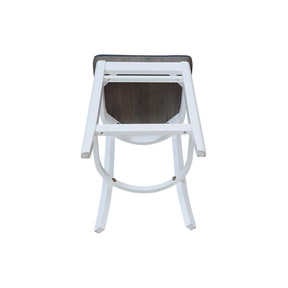 Emily 24" Solid Parawood Counterheight Stool in Hickory/Washed Coal