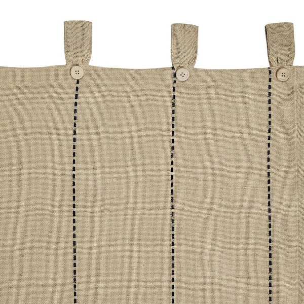 Tan Burlap Cushion with Tie Straps