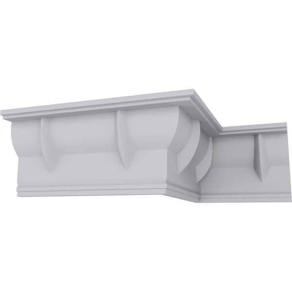 Ekena Millwork SAMPLE - 2-3/8 in. x 12 in. x 4-3/4 in. Polyurethane Deco Crown Moulding