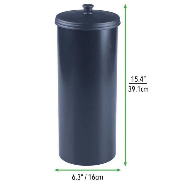 iDesign Kent Plastic Toilet Paper Tissue Roll Reserve Canister, Free-Standing