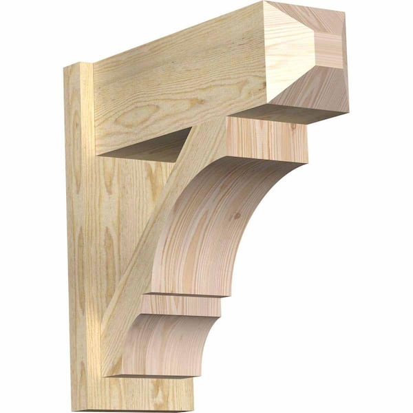 Ekena Millwork 8 in. x 22 in. x 22 in. Balboa Craftsman Rough Sawn Douglas Fir Outlooker