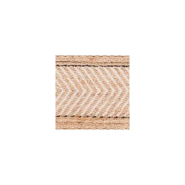 Natural Fiber 8 ft. x 10 ft. Natural/Black Striped Chevron Area Rug