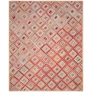 Cape Cod Natural/Red 5 ft. x 8 ft. Geometric Area Rug