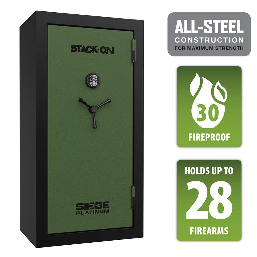 STACK-ON Siege Premier 24-Gun Fire and Waterproof, Electronic Lock, Black and Hunter Green, Gun Safe -  HDS5930H1H24TEB