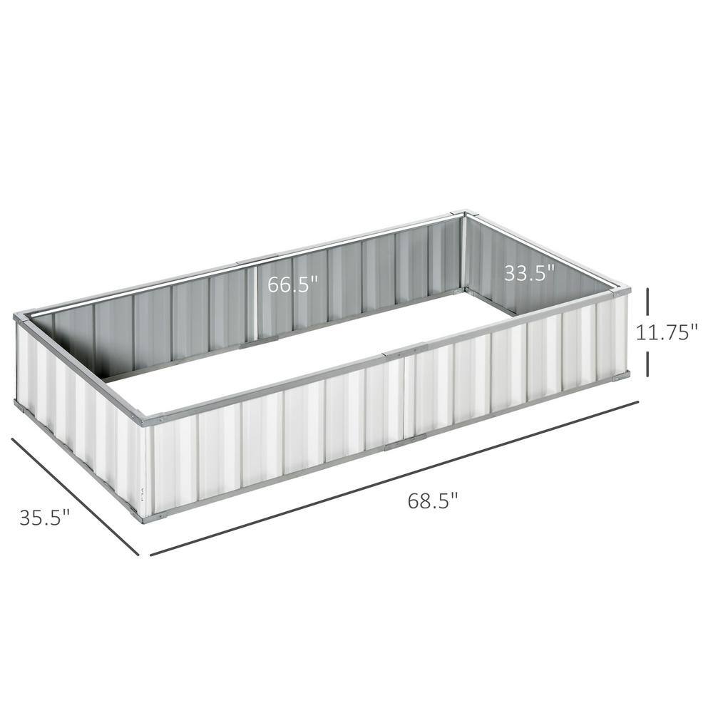 White Galvanized Steel Raised Garden Bed Kit for Vegetables
