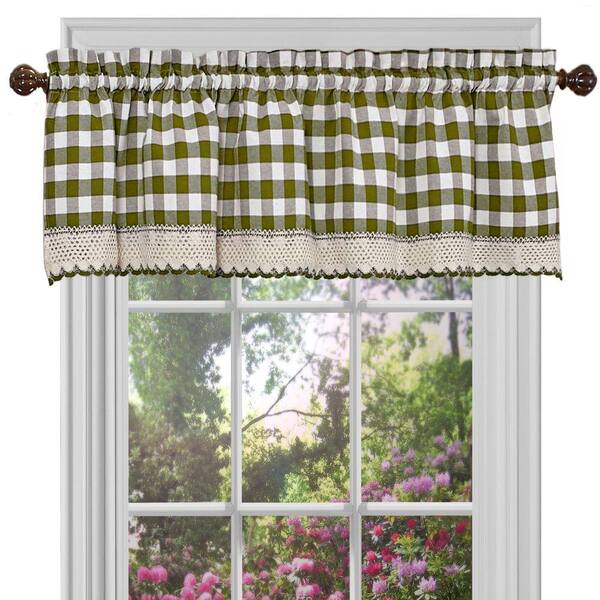 Achim Buffalo Check 14 In L Polyester Cotton Window Curtain Valance Sage Bcvl14sg12 Polyester Cotton Window Curtain Valance, What Is The Average Length Of A Curtain Valance
