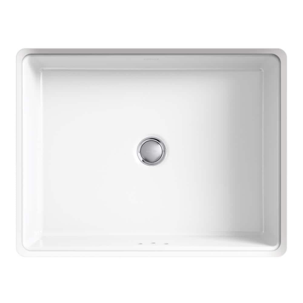 Kohler Cursiva 20 In Rectangle Vitreous China Undermount Bathroom Sink In White R28105 0 The 7284