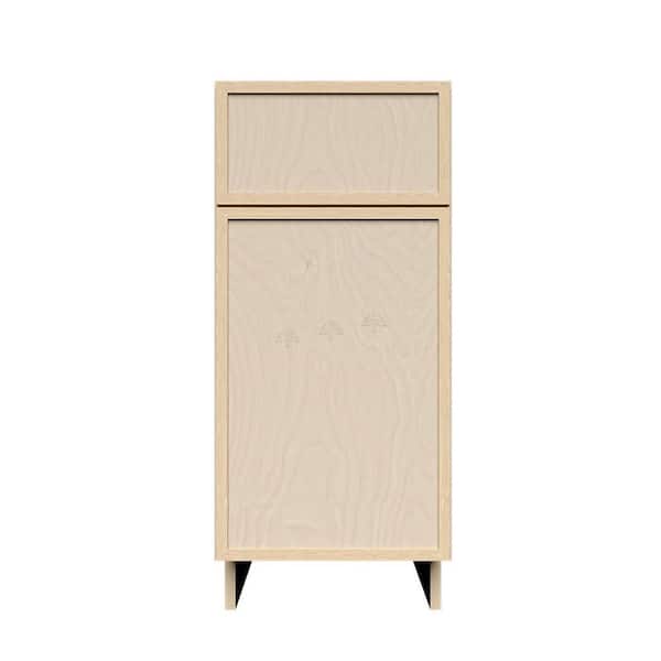 LIFEART CABINETRY Slim Shaker Assembled 15 in. W x 34.5 in. H x 24 in. D Base Kitchen Cabinet in Natural Wood