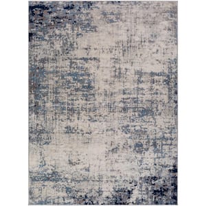 Hathor Dark Blue 5 ft. x 7 ft. Modern Abstract Polypropylene Rectangular Area Rug