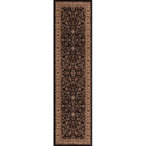 Persian Classics Kashan Black 2 ft. x 8 ft. Runner Rug