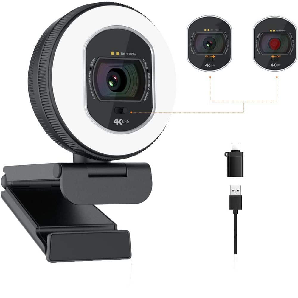 4K UHD Webcam with Light-TOF Auto Focus, Dual AI Noise-Canceling Mics, 1080p 60FPS, USB, Privacy Cover, Zoom/Meeting price history on PriceWatchPro