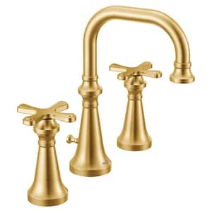 Colinet Traditional 8 in. Widespread Double Handle Bathroom Faucet in Brushed Gold (Valve Not Included)