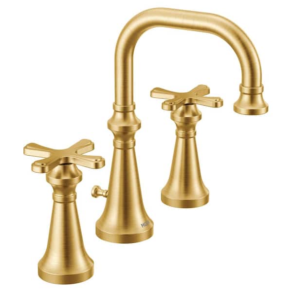 MOEN Colinet Traditional 8 in. Widespread Double Handle Bathroom Faucet in Brushed Gold (Valve Not Included)