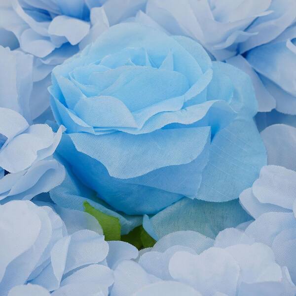 YIYIBYUS 15 in. Blue Artificial Hydrangea Flower Wall Panels