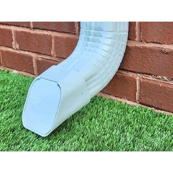Type A 3 in. x 4 in. White Plastic Downspout Extension