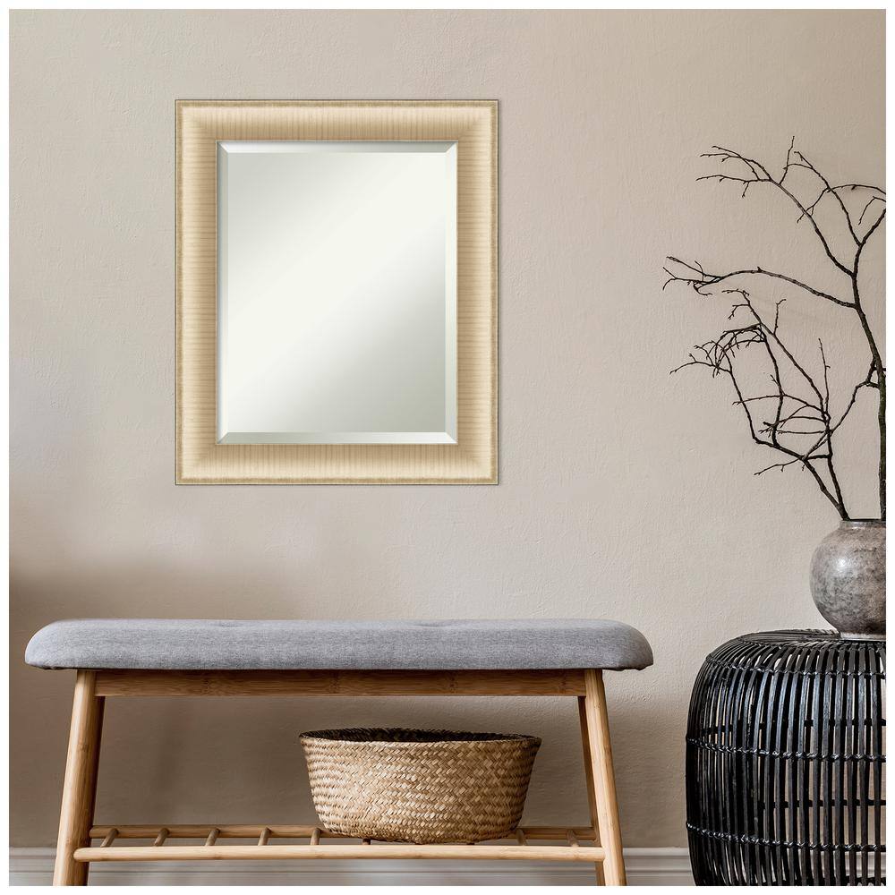 Elegant Brushed Honey Gold Framed Rectangular Wall Mirror