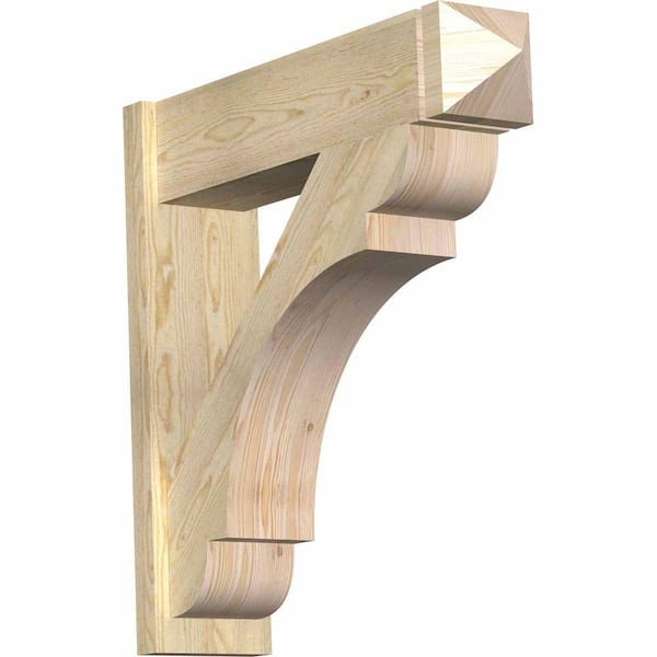 Ekena Millwork 8 in. x 32 in. x 32 in. Douglas Fir Olympic Arts and Crafts Rough Sawn Outlooker