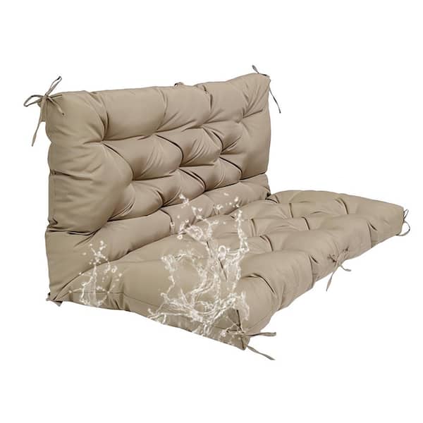 Unbranded 2–3-Seater Outdoor Porch Swing Cushion Waterproof Bench Cushion with Backrest – 40 in. x 20 in. x 20 in.