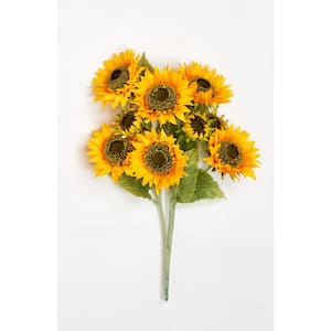 25 in. Artificial Sunflower Bush with 6 in. Artificial Flower Heads and 3-Buds