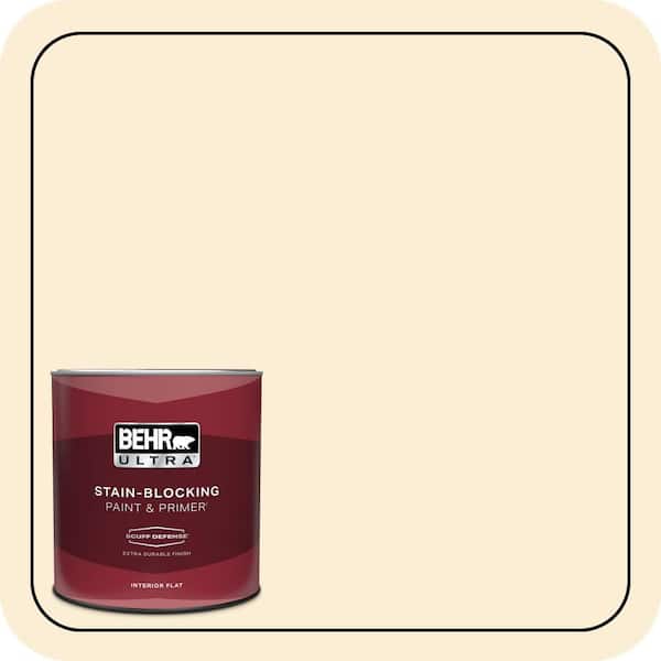 BEHR ULTRA 1 qt. #ICC-90 Butter Yellow Extra Durable Flat Interior Paint & Primer