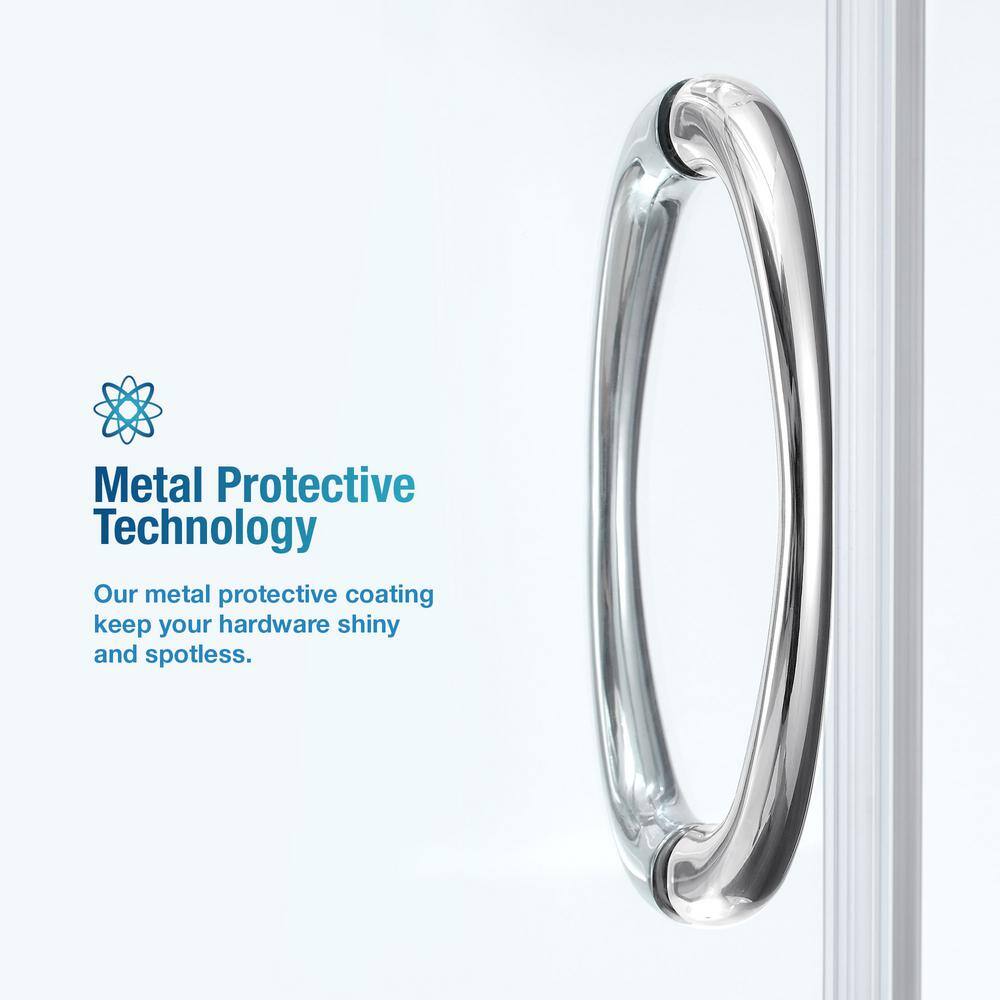 Breeze 36'' x 76'' Frameless Chrome Shower Kit with Clear Glass