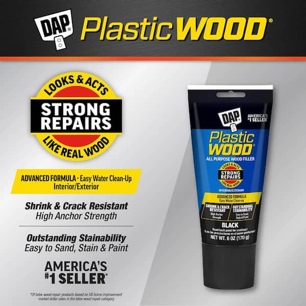 Plastic Wood 6 oz. Black Latex Wood Filler (6-Pack)