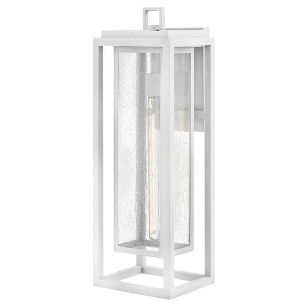 HINKLEY Republic 1-Light Textured White Hardwired Outdoor Wall Lantern Sconce