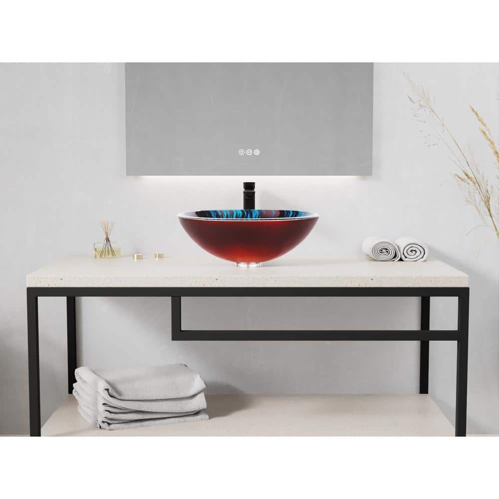Stellar Burst Glass Circular Above-Counter Bathroom Sink