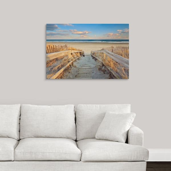 Sunset at Fishing Pier, Fort Myers Beach, Florida | Large Solid-Faced Canvas Wall Art Print | Great Big Canvas