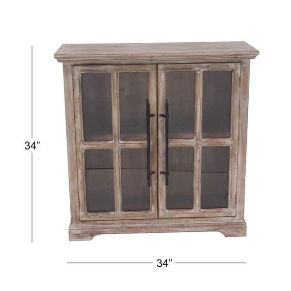 Monroe Lane Farmhouse Wood Cabinet, Brown